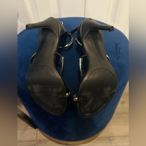 BEBE Berdine Gold Ankle-Strap Sandals - Picture 6 of 8